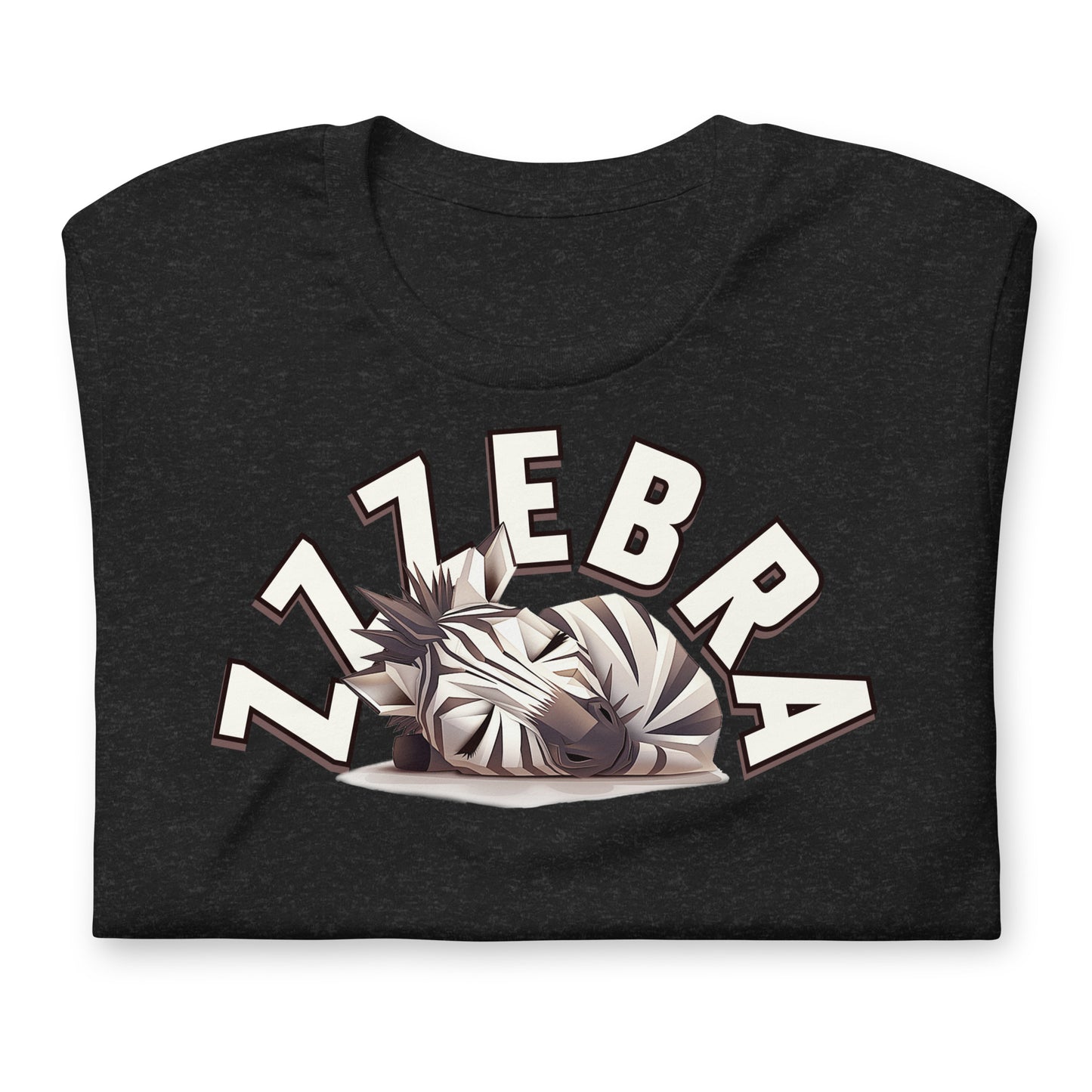 Zzzebra-Snoring Zebra-Sleep-Animals-Cute-Graphic Tee Shirt-Black