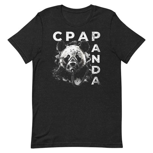 CPAPanda, Panda Wearing a CPAP, CPAP, Animals, Sleep Apnea, Graphic Tee Shirt, Black