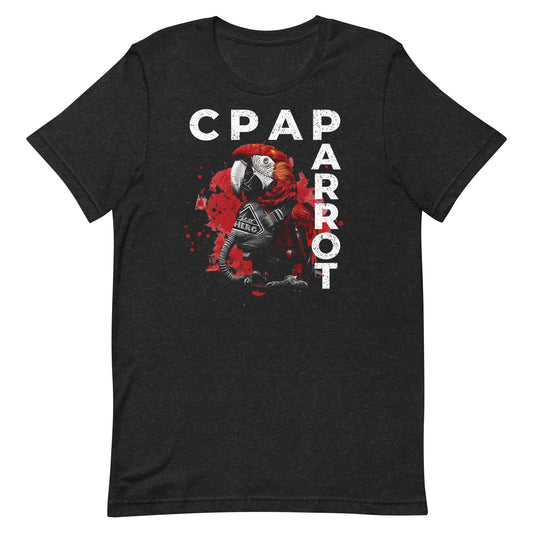 CPAParrot, Parrot Wearing a CPAP, CPAP, Animals, Sleep Apnea, Graphic Tee Shirt, Black