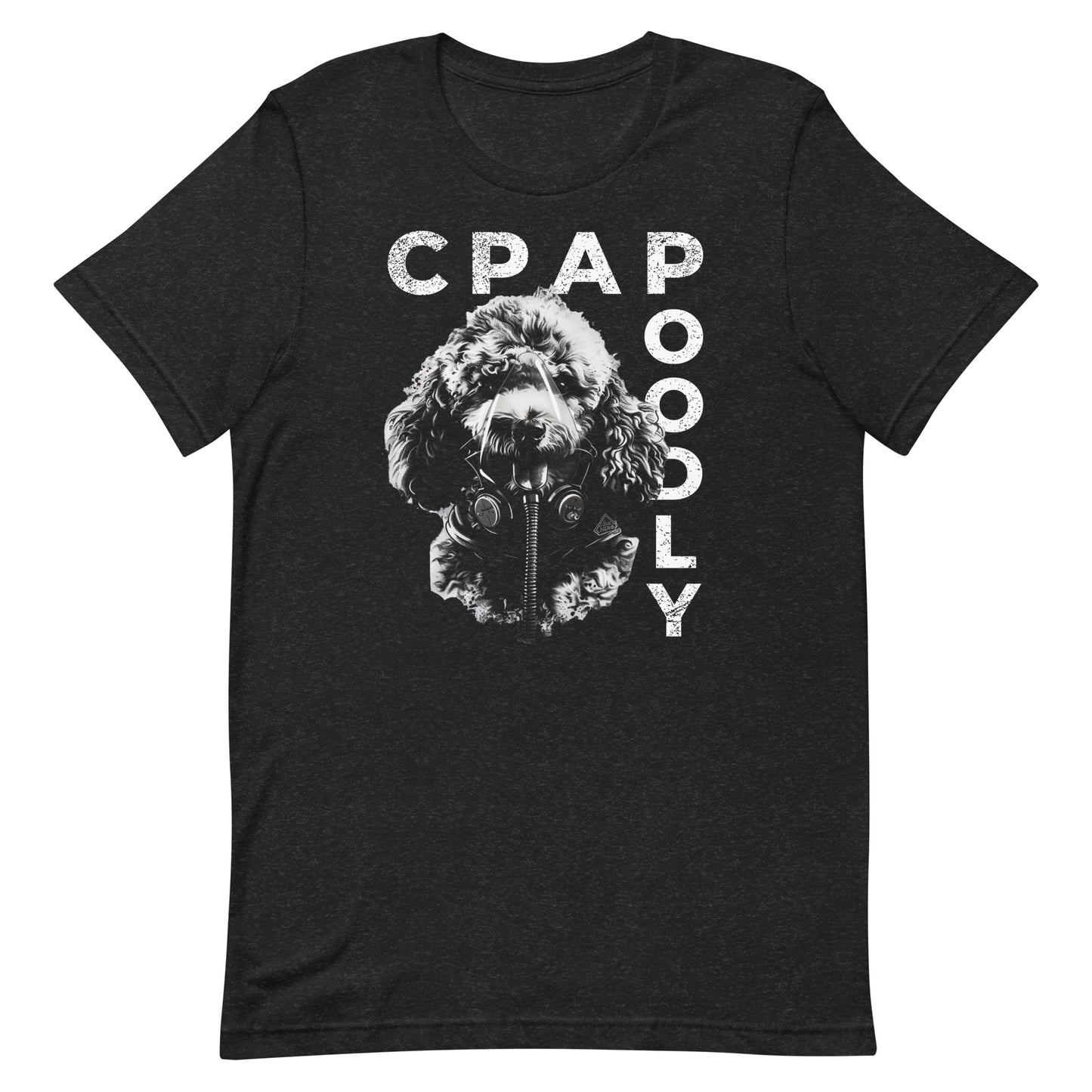 CPAPoodle, Poodle Wearing CPAP, CPAP, Animals, Sleep Apnea, Graphic Tee Shirt, Black