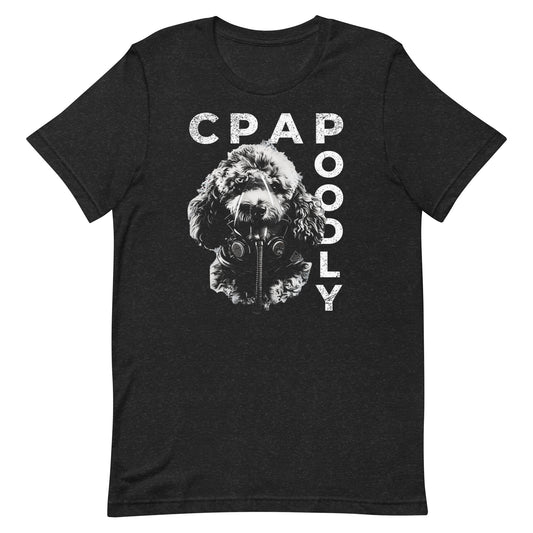 CPAPoodle, Poodle Wearing CPAP, CPAP, Animals, Sleep Apnea, Graphic Tee Shirt, Black