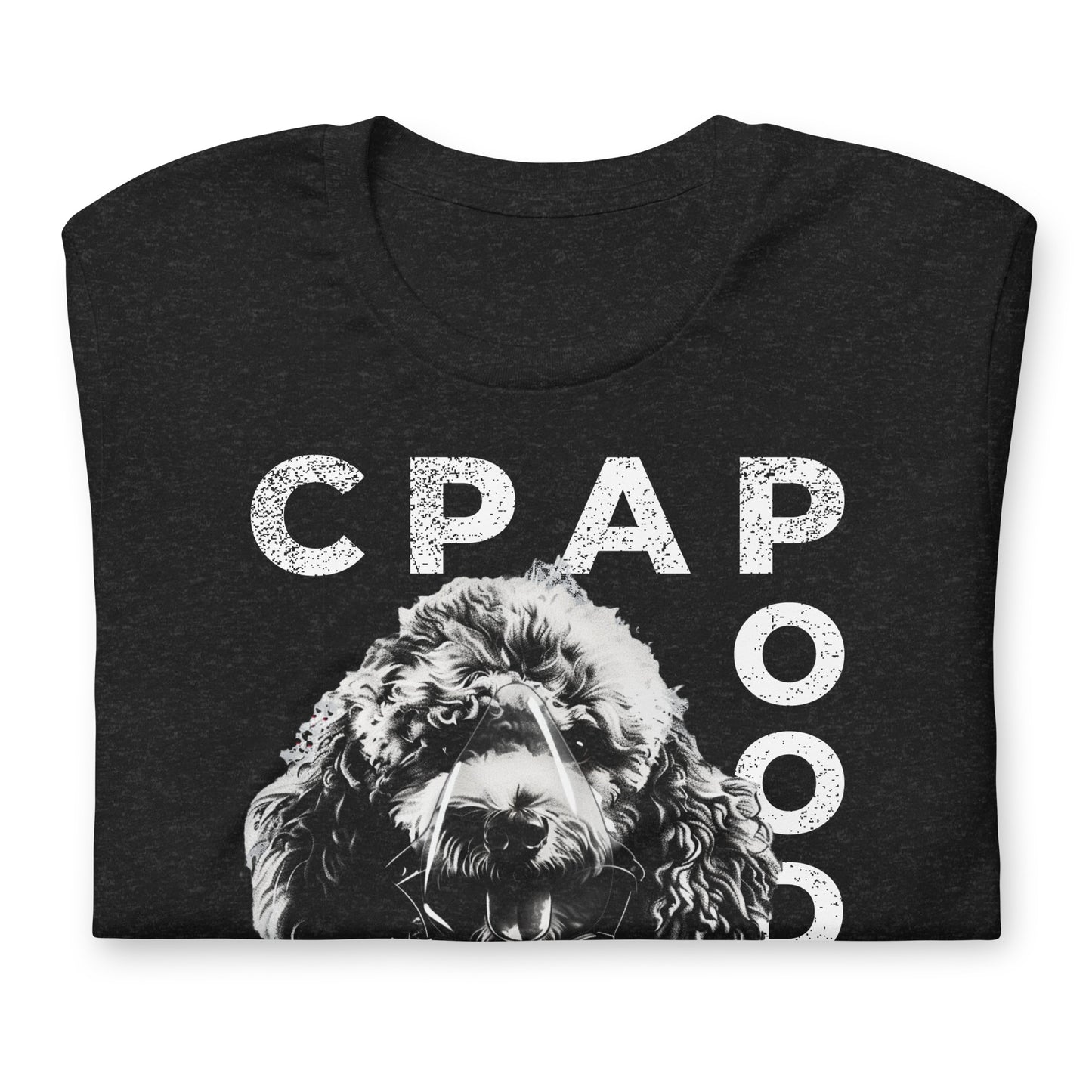 CPAPoodle, Poodle Wearing CPAP, CPAP, Animals, Sleep Apnea, Graphic Tee Shirt, Black
