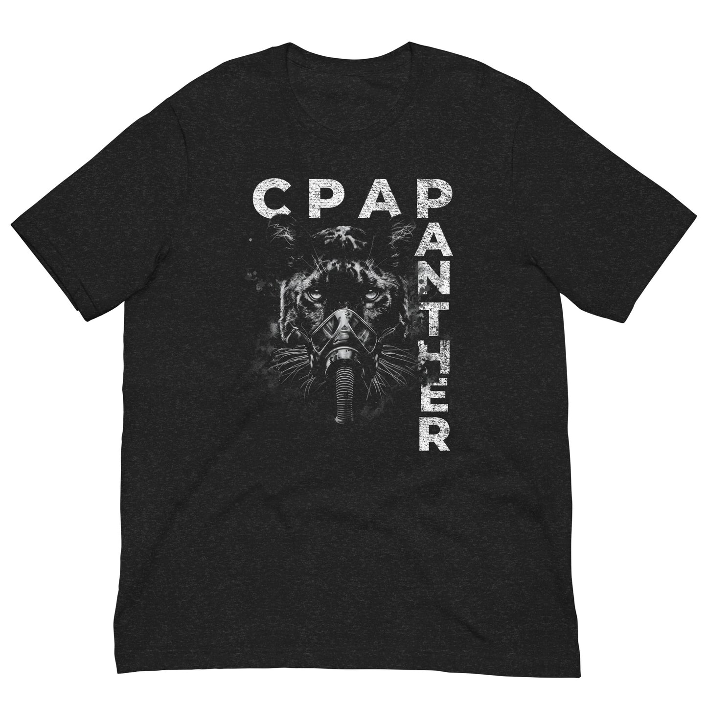 CPAPANTHER, Panther wearing CPAP, CPAP, Animals, Sleep Apnea, Graphic Tee Shirt, Black