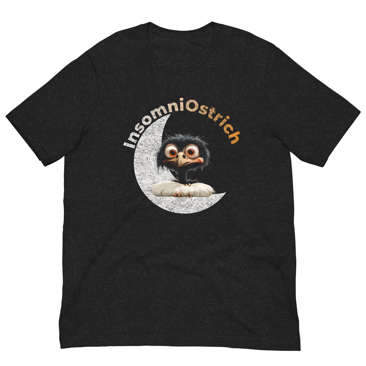 InsomniOstrich, Insomniac Ostrich, Insomnia, Animals, Sleep Disorders, Graphic Tee Shirt, Black
