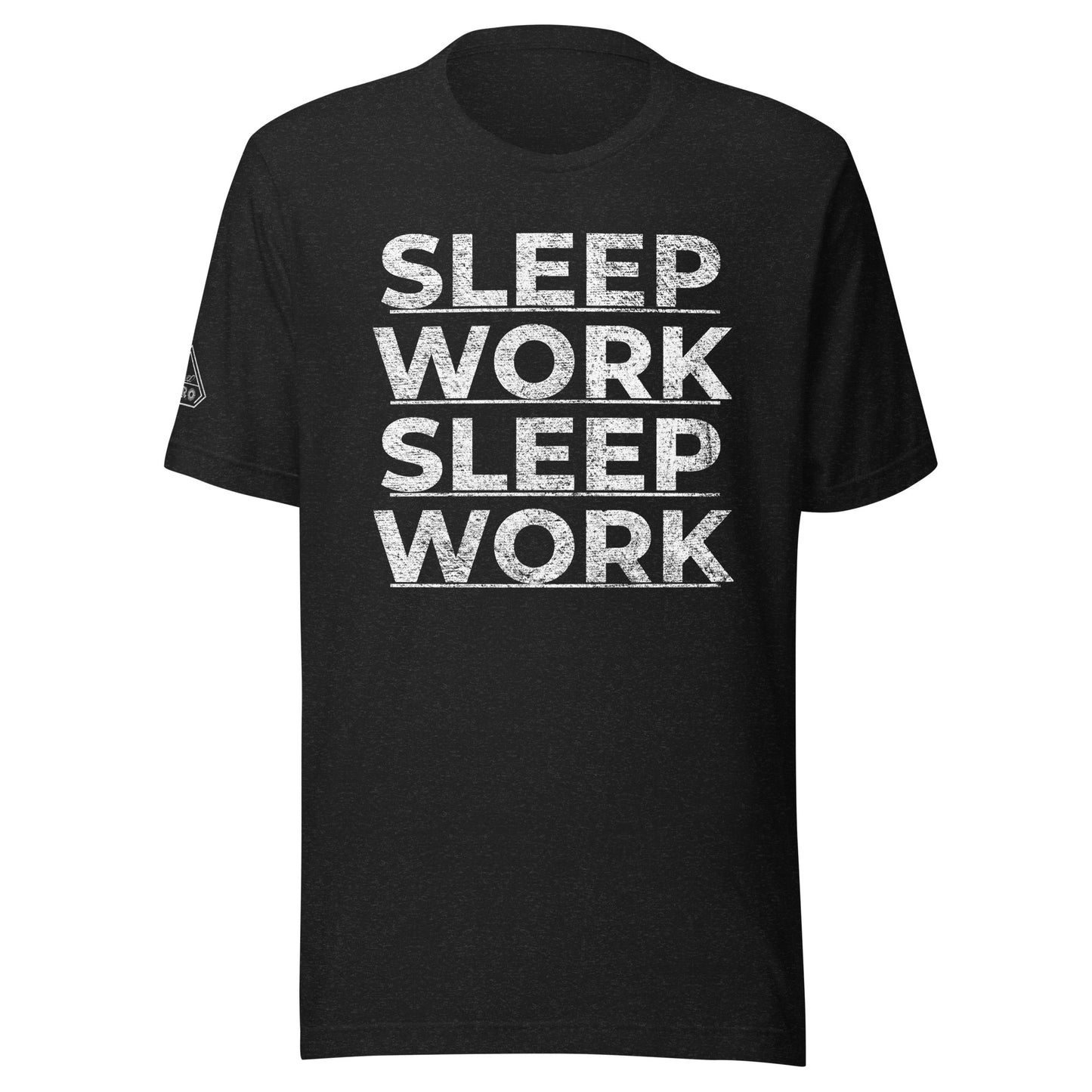 SLEEP|WORK|SLEEP|WORK, Graphic Tee Shirt, Black