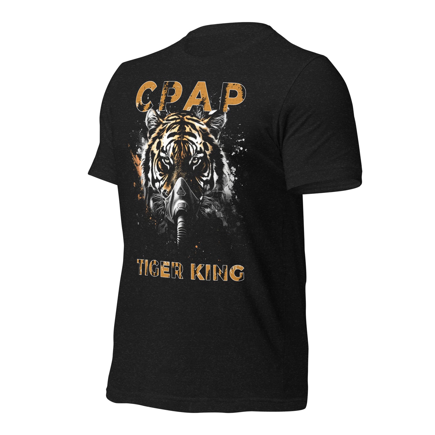 CPAP TIGER KING, Tiger King wearing CPAP, CPAP, Animals, Sleep Apnea, Graphic Tee Shirt, Black