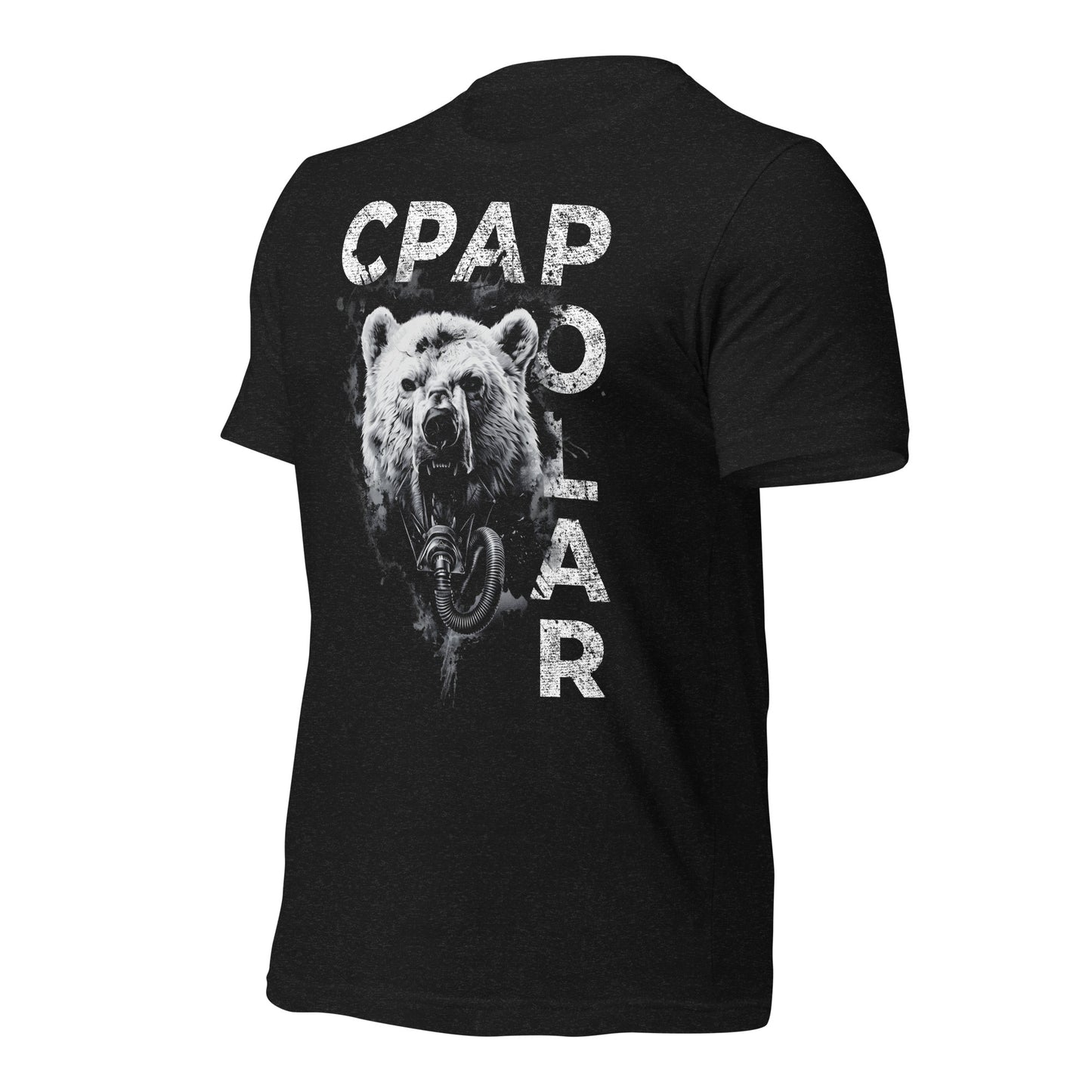 CPAPOLAR, Polar Bear wearing CPAP, CPAP, Animals, Sleep Apnea, Graphic Tee Shirt, Black