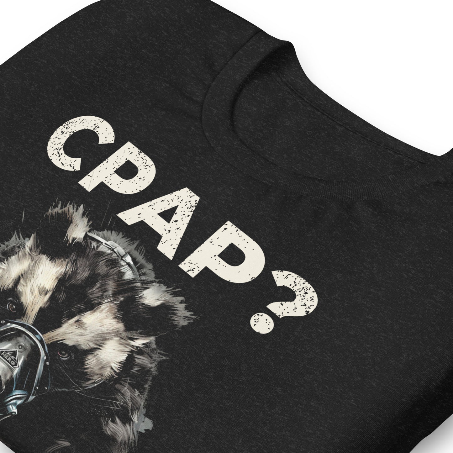CPAP? HONEY BADGER DOESN'T CARE., Honey Badger wearing CPAP, CPAP, Animals, Sleep Apnea, Graphic Tee Shirt, Black
