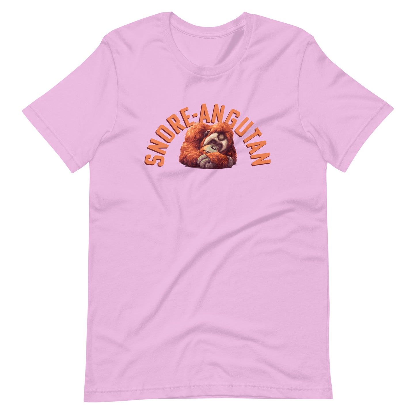 SNORE-ANGUTAN-Orangutan-Sleep-Animals-Cute-Graphic Tee Shirt-Lilac