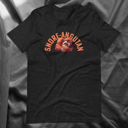 SNORE-ANGUTAN-Orangutan-Sleep-Animals-Cute-Graphic Tee Shirt-Black