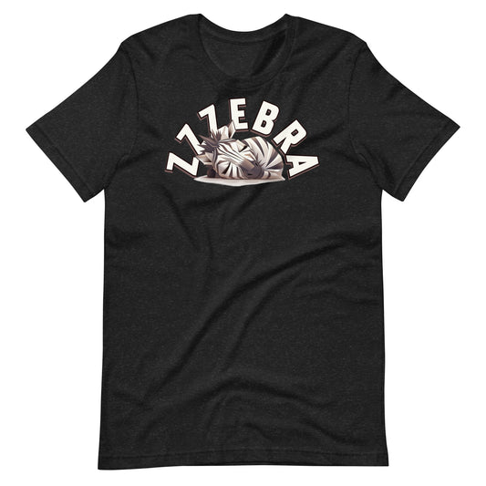 Zzzebra-Snoring Zebra-Sleep-Animals-Cute-Graphic Tee Shirt-Black