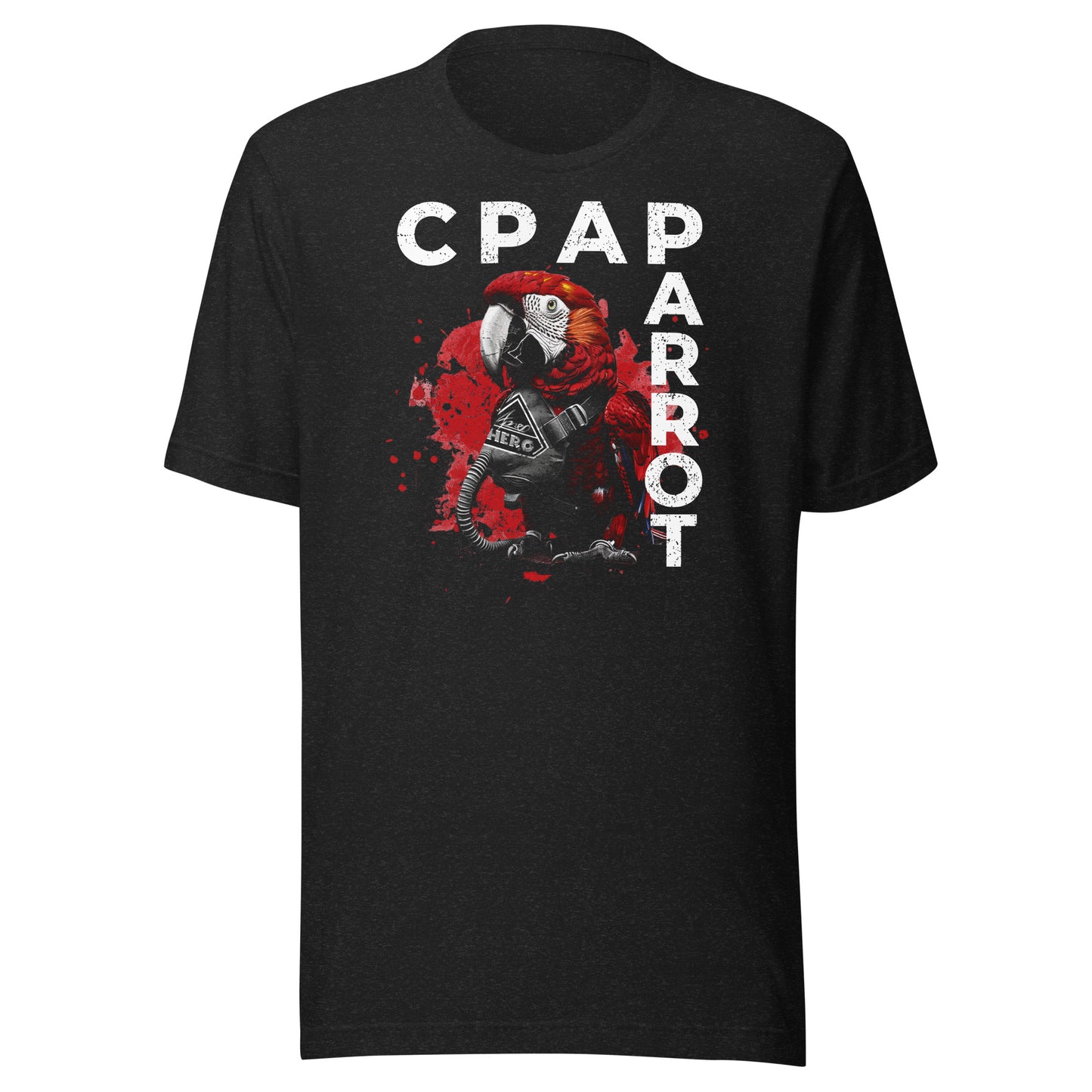 CPAParrot, Parrot Wearing a CPAP, CPAP, Animals, Sleep Apnea, Graphic Tee Shirt, Black