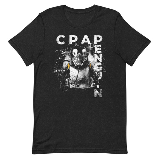 CPAPenguin, Penguin wearing CPAP, CPAP, Animals, Sleep Apnea, Graphic Tee Shirt, Black