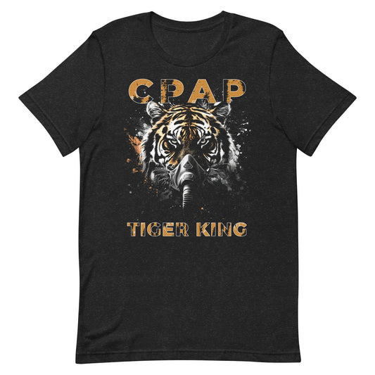 CPAP TIGER KING, Tiger King wearing CPAP, CPAP, Animals, Sleep Apnea, Graphic Tee Shirt, Black