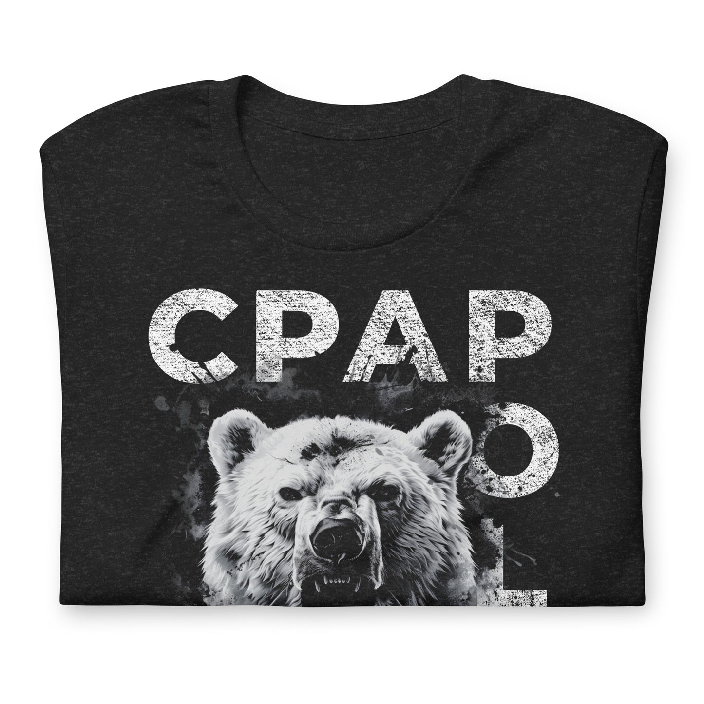 CPAPOLAR, Polar Bear wearing CPAP, CPAP, Animals, Sleep Apnea, Graphic Tee Shirt, Black