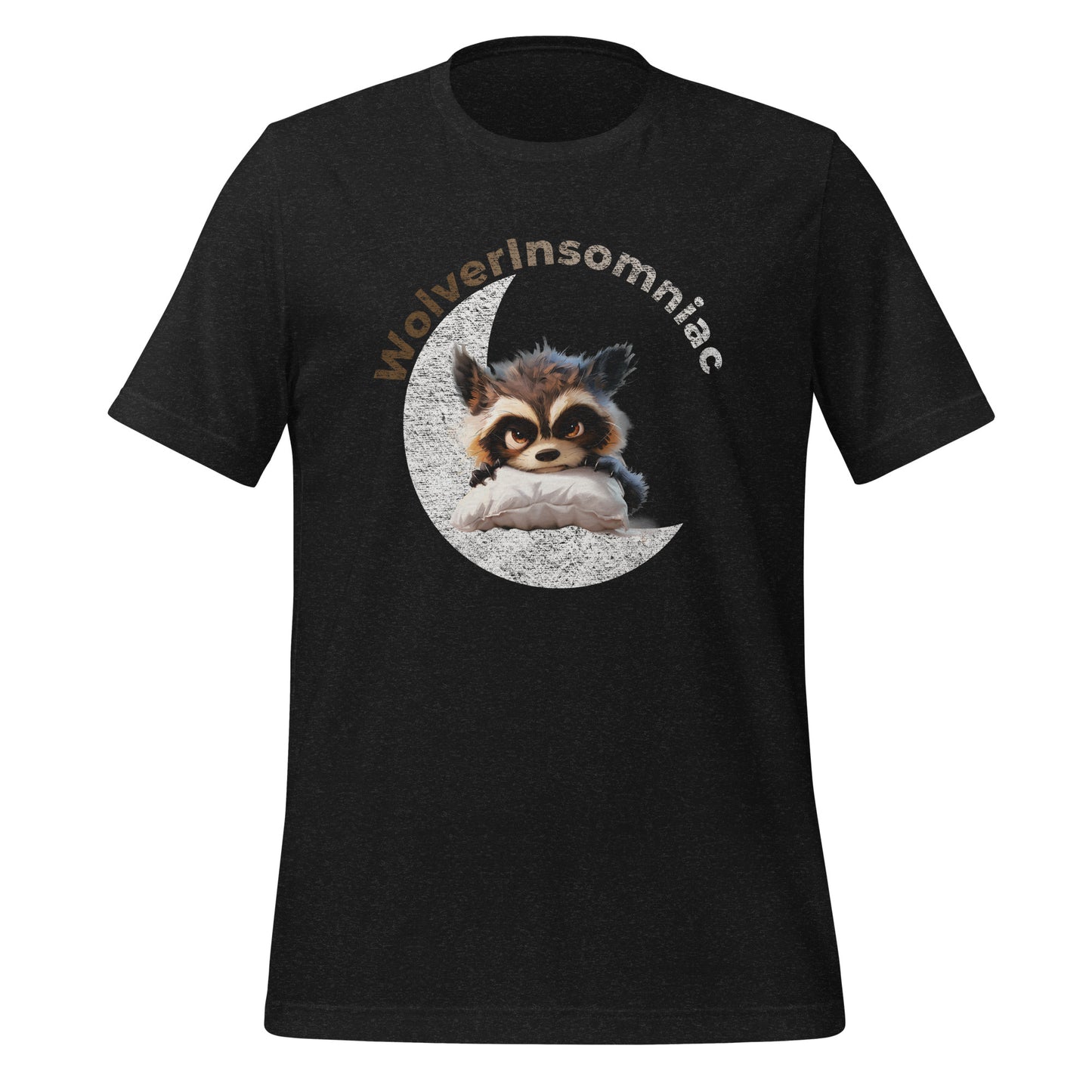 WolverInsomniac, Insomniac Wolverine, Insomnia, Animals, Sleep Disorders, Graphic Tee Shirt, Black