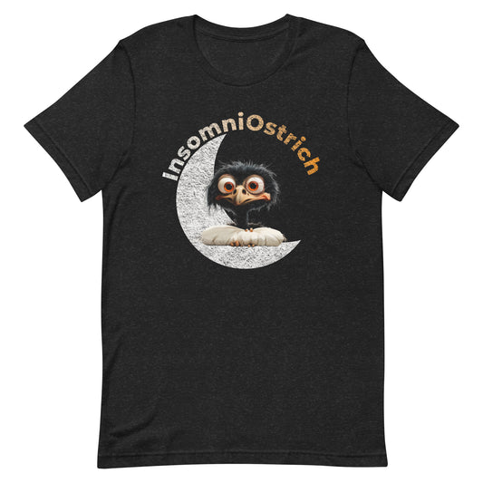 InsomniOstrich, Insomniac Ostrich, Insomnia, Animals, Sleep Disorders, Graphic Tee Shirt, Black