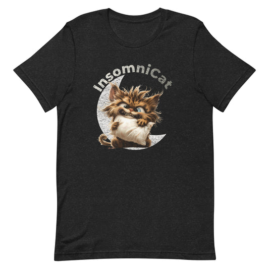 InsomniCat, Insomniac Cat, Insomnia, Animals, Sleep Disorders, Graphic Tee Shirt, Black