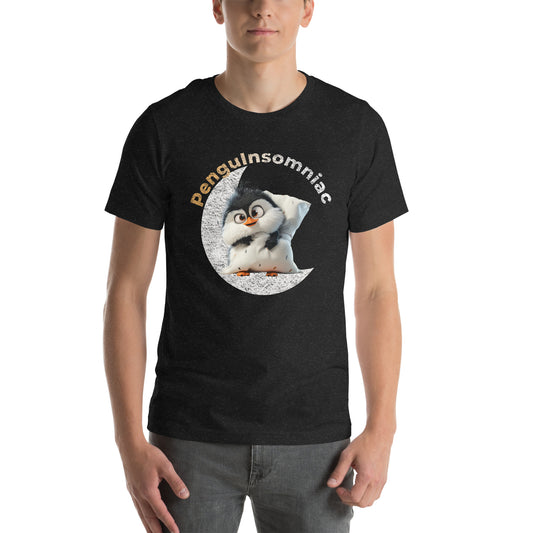 PenguInsomniac, Insomniac Penguin, Insomnia, Animals, Sleep Disorders, Graphic Tee Shirt, Black