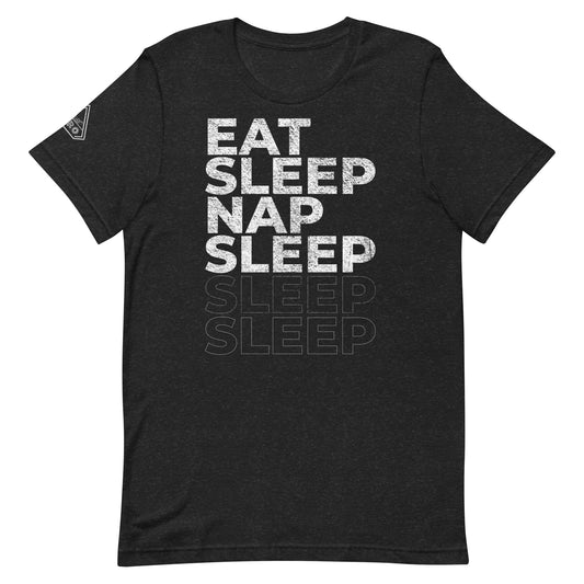EAT SLEEP NAP SLEEP, Graphic Tee Shirt, Black