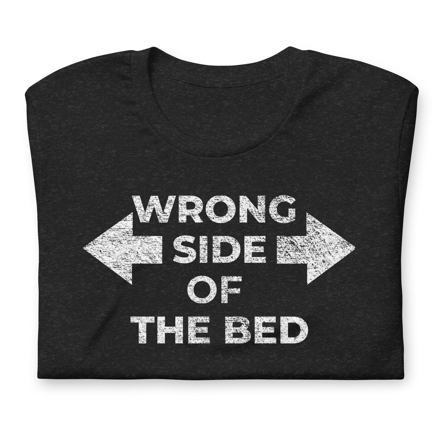 WRONG SIDE OF THE BED, Graphic Tee Shirt, Black