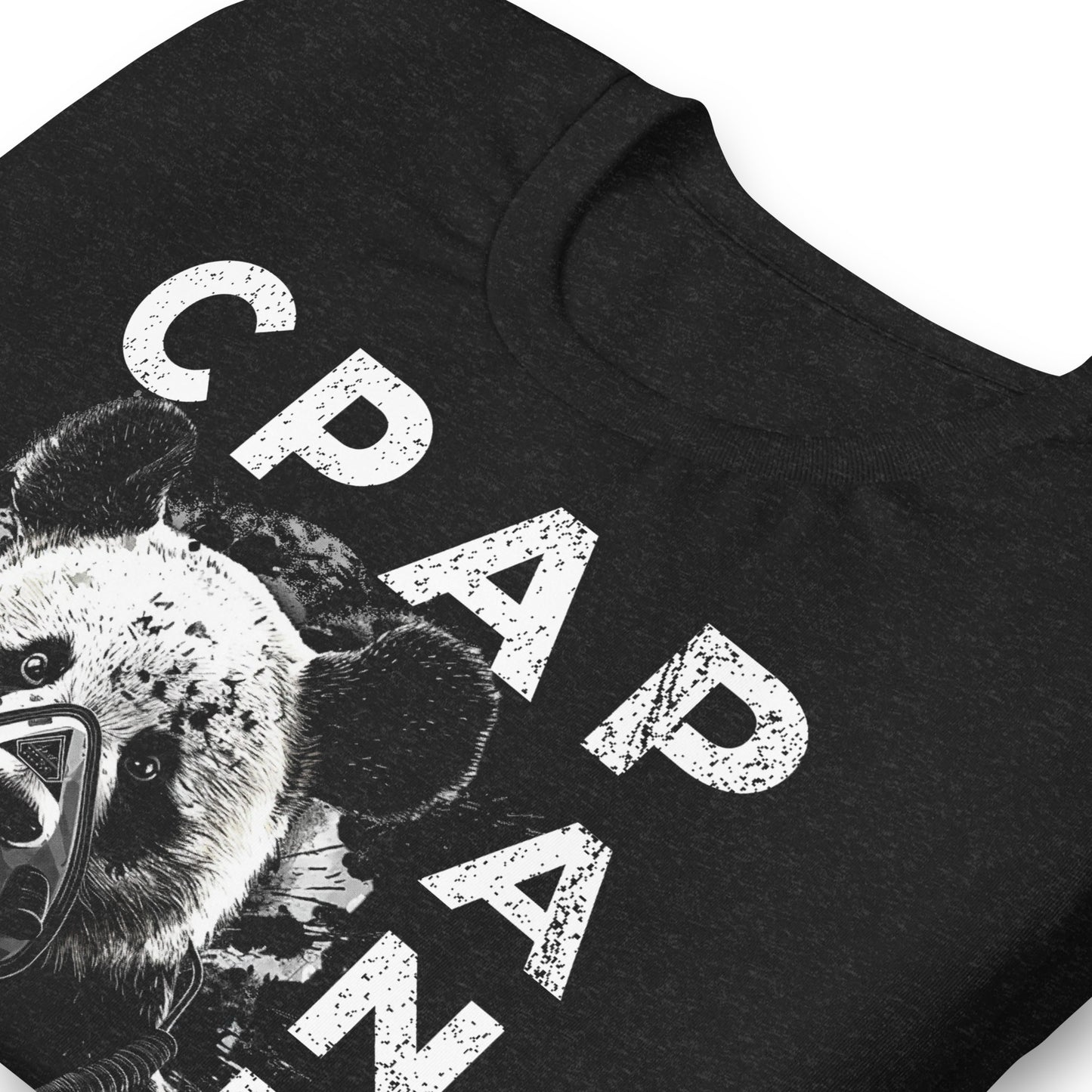 CPAPanda, Panda Wearing a CPAP, CPAP, Animals, Sleep Apnea, Graphic Tee Shirt, Black