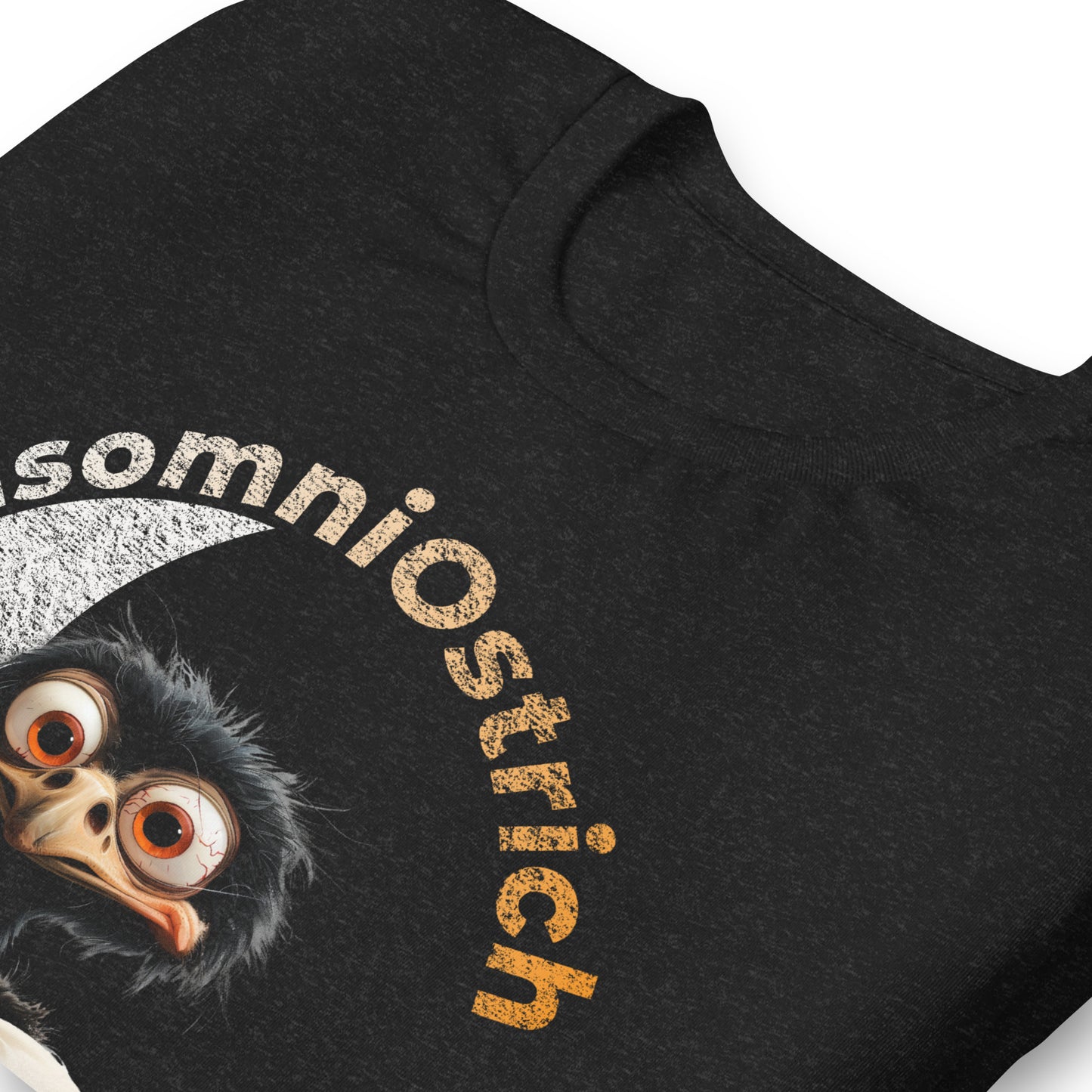InsomniOstrich, Insomniac Ostrich, Insomnia, Animals, Sleep Disorders, Graphic Tee Shirt, Black