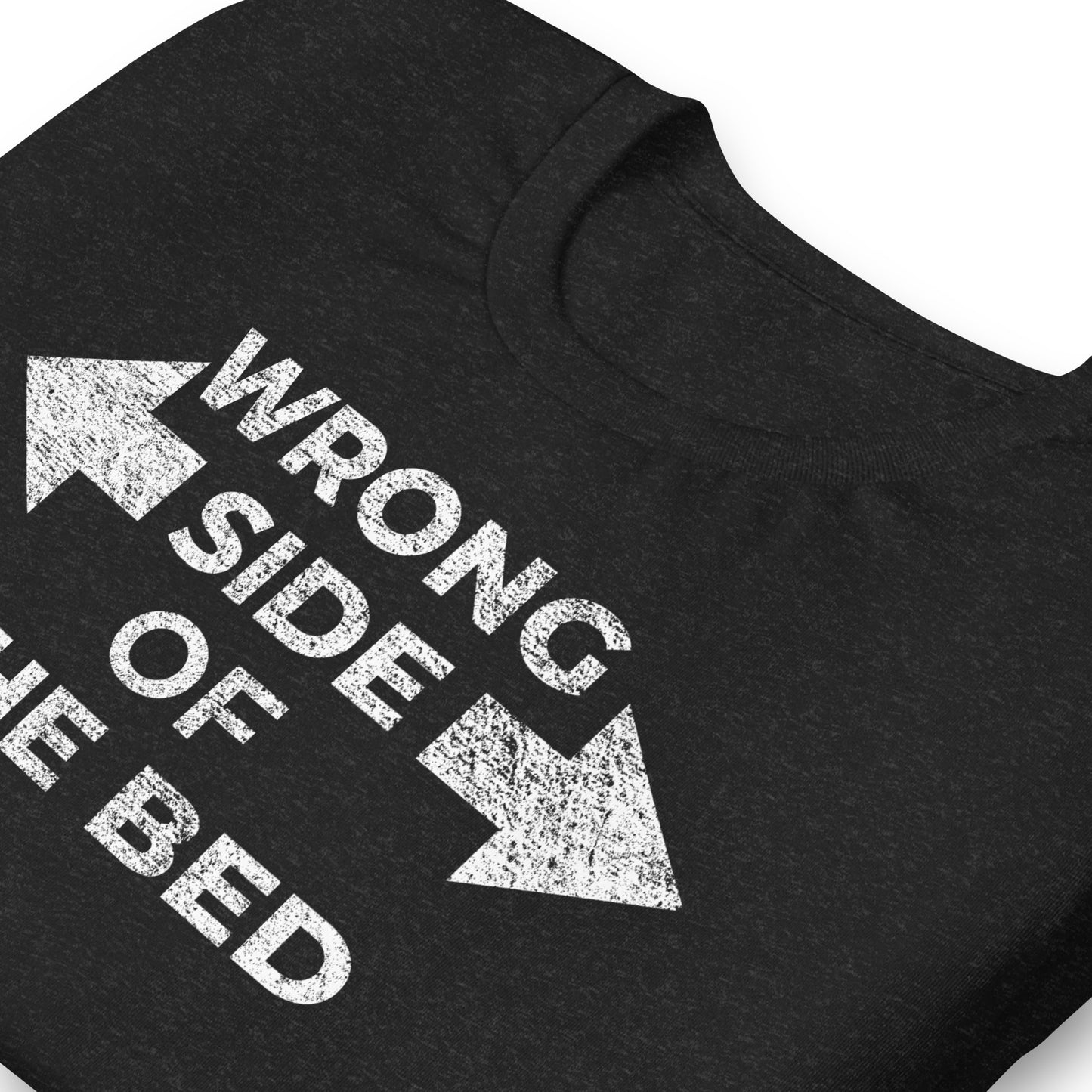 WRONG SIDE OF THE BED, Graphic Tee Shirt, Black