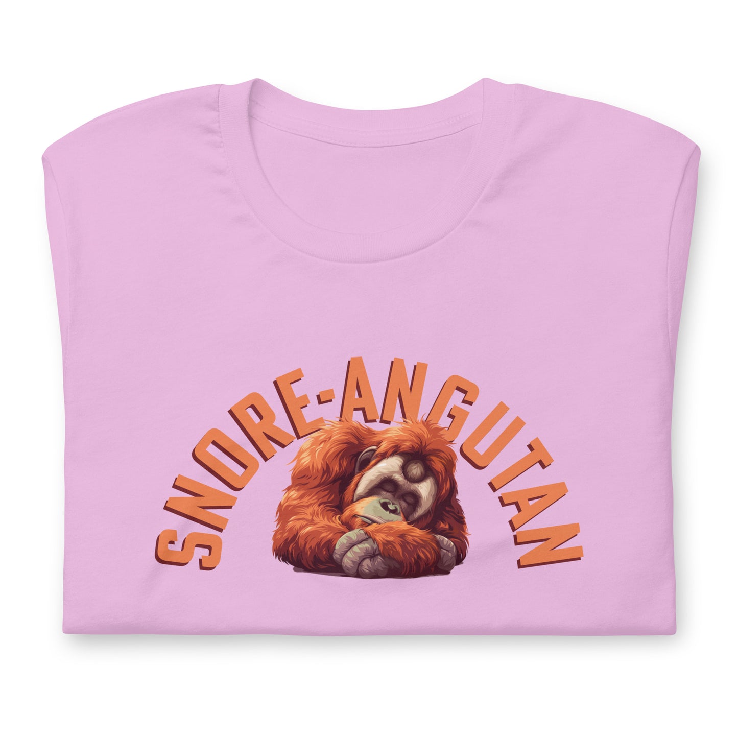 SNORE-ANGUTAN-Orangutan-Sleep-Animals-Cute-Graphic Tee Shirt-Lilac