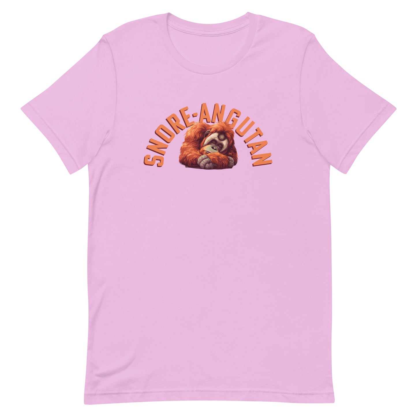 SNORE-ANGUTAN-Orangutan-Sleep-Animals-Cute-Graphic Tee Shirt-Lilac